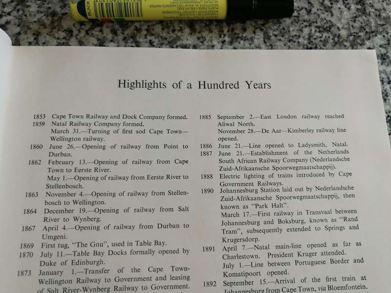 A CENTURY OF TRANSPORT 1860 1960 Achievements of S Africa RAIL ROAD AIR  & Harbour Services trains