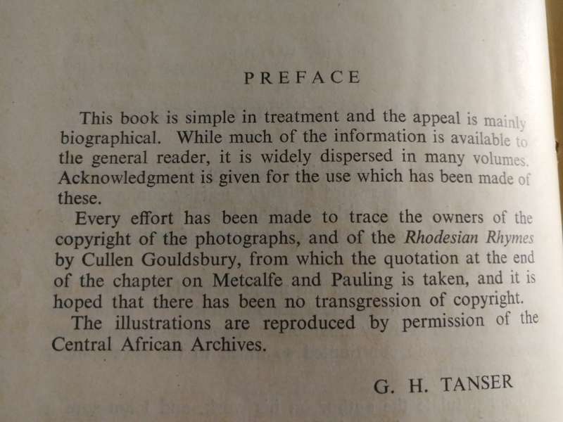 FOUNDERS OF RHODESIA G H TANSER 1950  includes Rhodes Jameson Beit & Frederick Courteney Selous etc