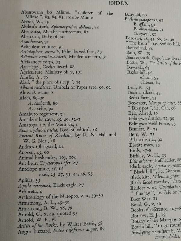 THE MATOPOS SIR ROBERT TREDGOLD ( Editor ) ( Granite Hills close to Buawayo Rhodesia Zimbabwe ) 1956