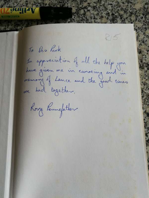 CANOEING IN SOUTH AFRICA  by and SIGNED  by RORY PENNEFATHER ( paddling Kayak  canoeing  technique
