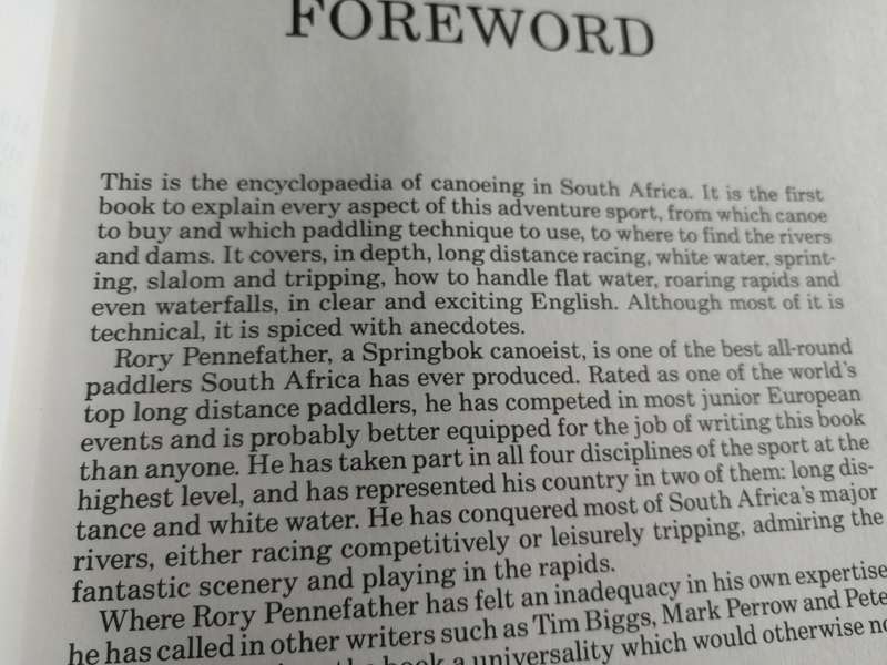 CANOEING IN SOUTH AFRICA  by and SIGNED  by RORY PENNEFATHER ( paddling Kayak  canoeing  technique
