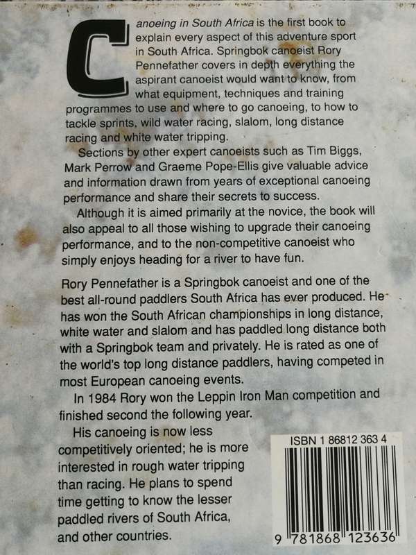 CANOEING IN SOUTH AFRICA  by and SIGNED  by RORY PENNEFATHER ( paddling Kayak  canoeing  technique