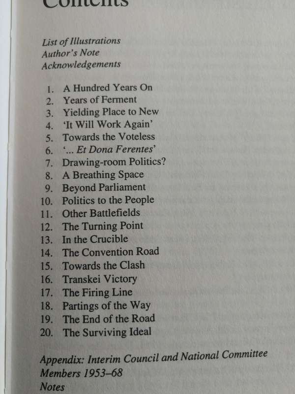 LIBERALS AGAINST APARTHEID A History 1953 - 68 RANDOLPH VIGNE  Politics South Africa appears Signed
