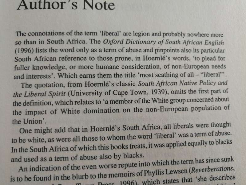 LIBERALS AGAINST APARTHEID A History 1953 - 68 RANDOLPH VIGNE  Politics South Africa appears Signed