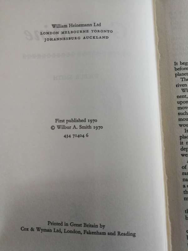 WILBUR SMITH GOLD MINE Heineman First Published 1970  ( First Edition )