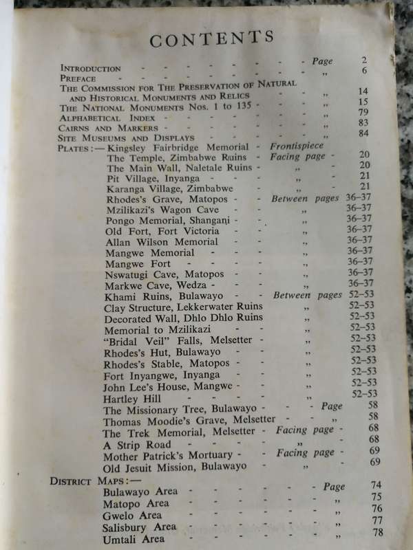 A GUIDE TO THE HISTORIC & PRE HISTORIC MONUMENTS OF RHODESIA C K COOKE 1972  ( Rhodesiana )