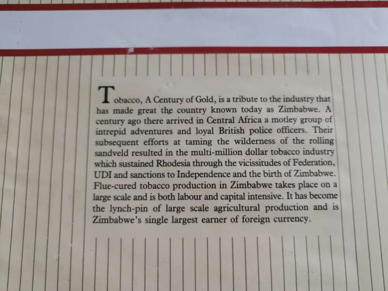 1890 - 1990 TOBACCO A CENTURY of GOLD TRISH MBANGA ( a tribute to an industry ) Rhodesia Zimbabwe