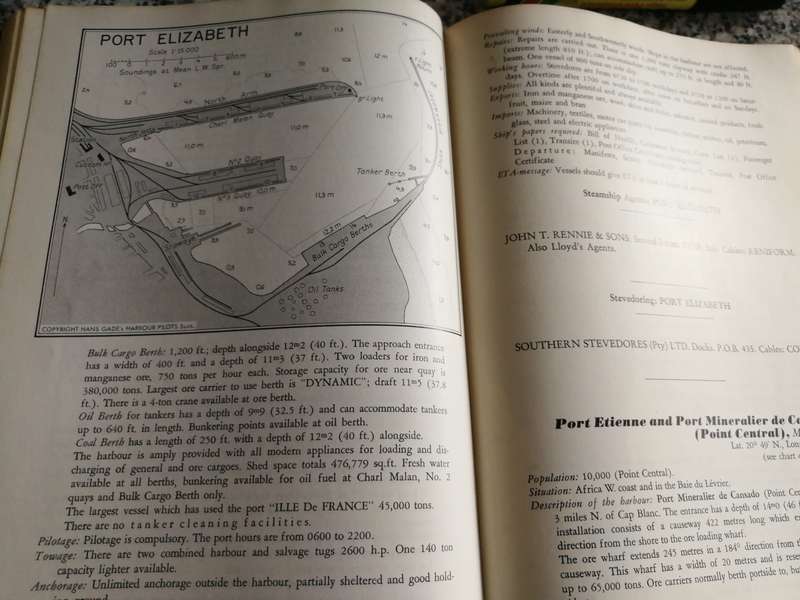 HANS GADE AFRICAN HARBOUR PILOT  ( GADE's ) Shipping Harbour details maps  navigation naughtical