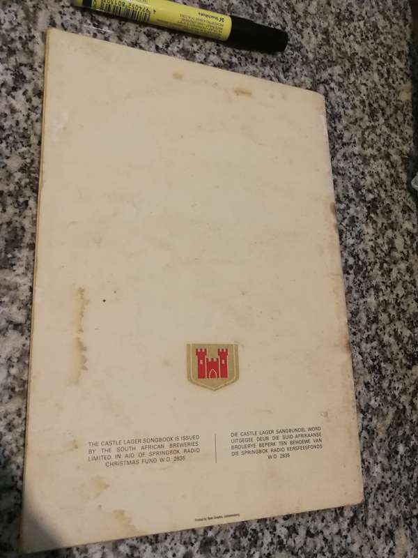 CASTLE LAGER SONG BOOK CASTLE LAGER SANGBOEK
