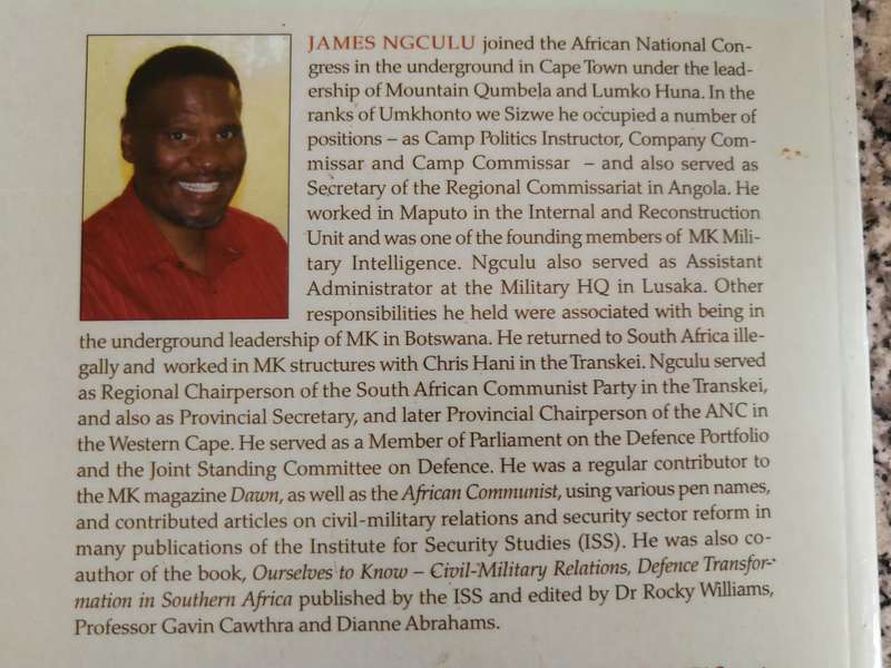 THE HONOUR TO SERVE JAMES NCULU  Recollections  of an UMKHONTO SOLDIER Liberation Struggle
