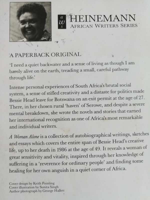 BESSIE HEAD A WOMAN ALONE