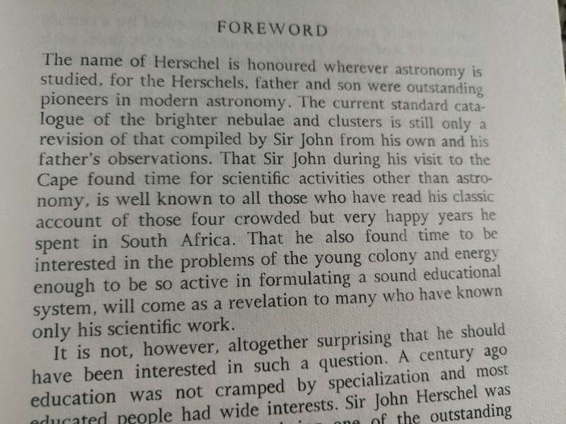 SIR JOHN HERSCHEL and EDUCATION at the CAPE 1834 - 1840 W T FERGUSON  with R F M IMMELMAN 1961
