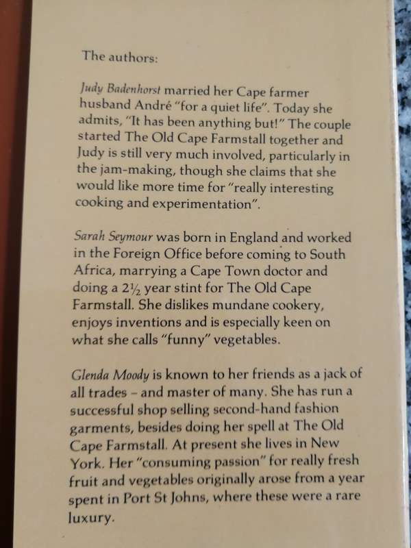 THE OLD CAPE FARMSTALL COOKBOOK JUDY BADENHORST GLENDA MOODY & SARAH SEYMOUR