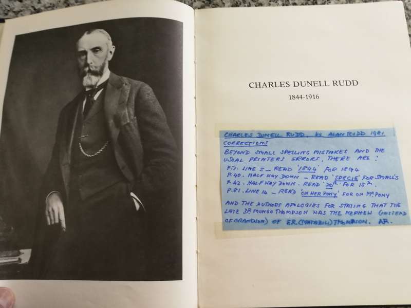 CHARLES DUNELL RUDD 1844 - 1916  ( Biography of a South African  )