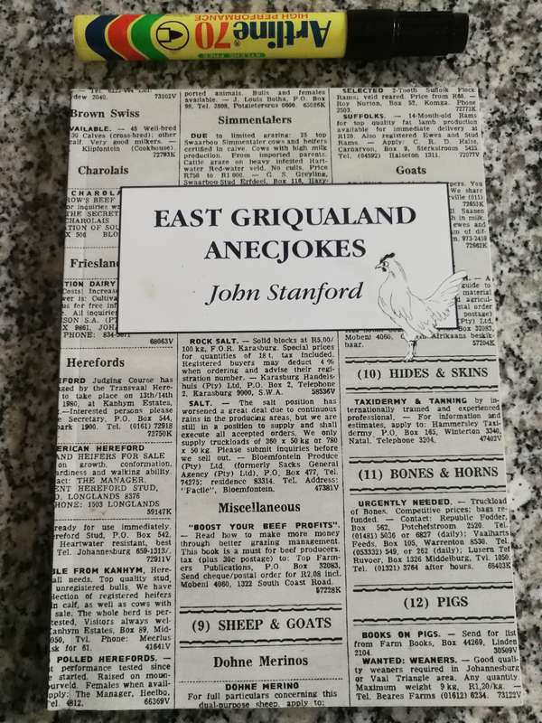 EAST GRIQUALAND ANECJOKES JOHN STANFORD Stories spanning half a century