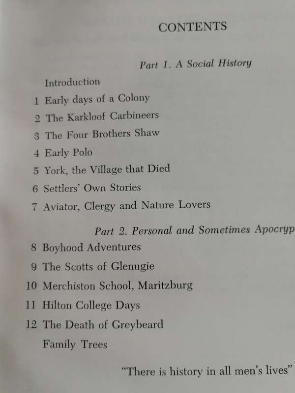 STORIES FROM THE KARKLOOF HILLS CHARLES SCOTT SHAW ( KwaZulu Natal Midlands  ) incl Hilton College
