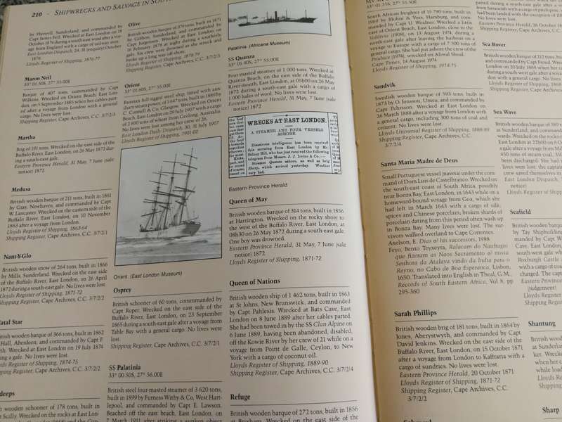 SHIPWRECKS & SALVAGE  in SOUTH AFRICA 1505  to the PRESENT MALCOLM TURNER ( 1988 ) and