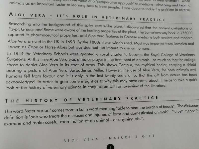 ALOE VERA NATURES GIFT By a Veterinary Surgeon DAVID URCH IN VET PRACTICE  Agriculture farming