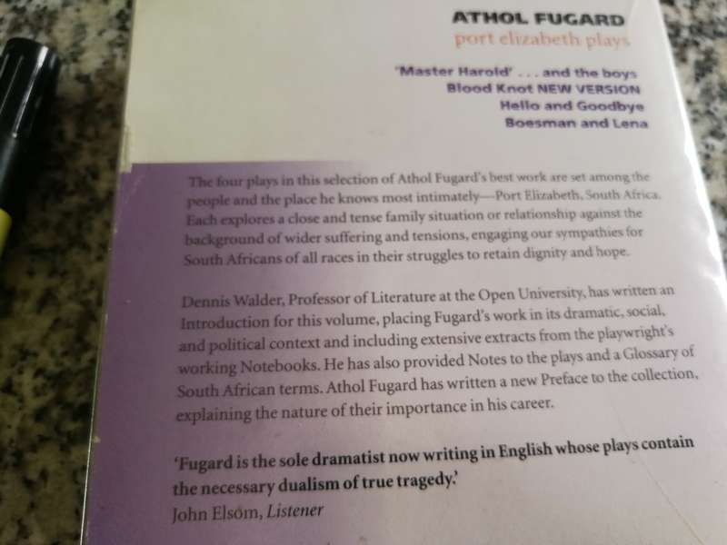 ATHOL FUGARD PORT ELIZABETH PLAYS  including Master Harold and the Boys
