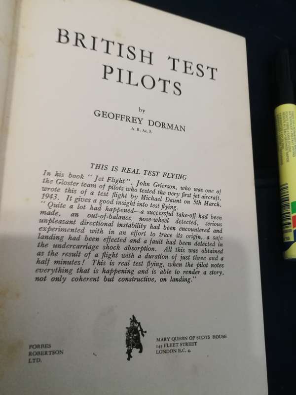 BRITISH TEST PILOTS GEOFFREY DORMAN  1950 (  fighter jets aviation RAF