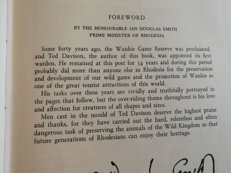 WANKIE The Story of a Great Game Reserve by TED DAVIDSON 1967 Wildlife Rhodesia Zimbabwe
