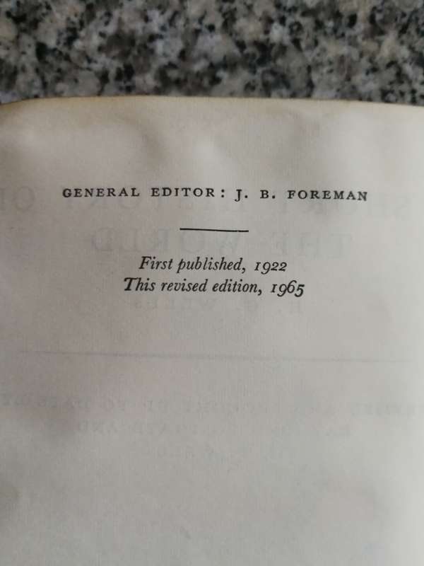 H G WELLS A SHORT HISTORY OF THE WORLD ( New Edition Collins revised edition 1965 )