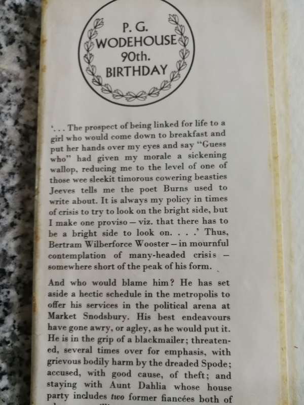 P G WODEHOUSE MUCH OBLIGED JEEVES 1881 - 1971 First published 1971  ( Note the condition covers )