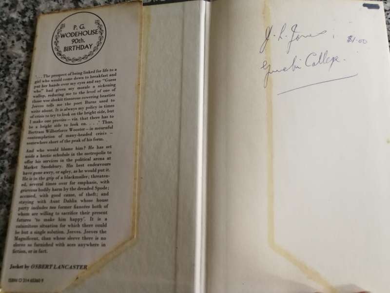 P G WODEHOUSE MUCH OBLIGED JEEVES 1881 - 1971 First published 1971  ( Note the condition covers )