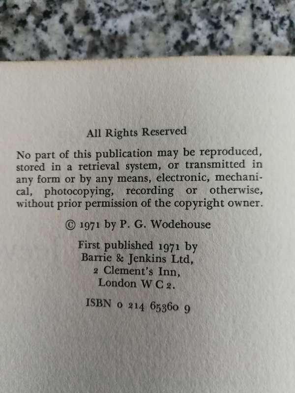 P G WODEHOUSE MUCH OBLIGED JEEVES 1881 - 1971 First published 1971  ( Note the condition covers )
