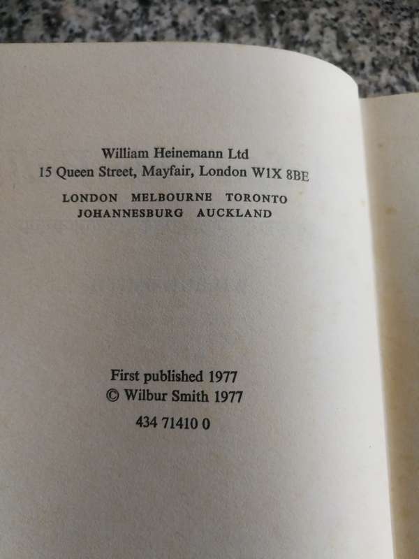 A SPARROW FALLS WILBUR SMITH HEINEMANN FIRST EDITION 1977