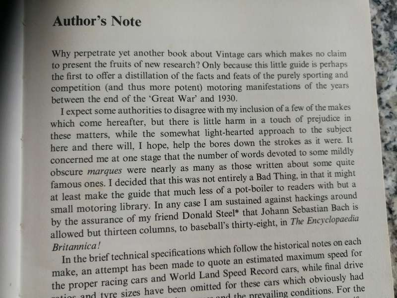 The Batsford Guide to VINTAGE SPORTS and RACING CARS up to 1930 ANTHONY HARDING  1978