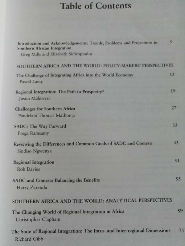 REGIONAL INTERGRATION IN SOUTHERN AFRICA Comparative International Perspectives  Ed. C CLAPHAM and o