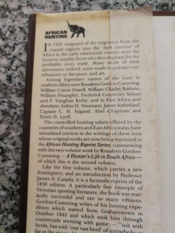 A HUNTER'S LIFE in SOUTH AFRICA R GORDON CUMMING Volume 2 ONLY Volume 11