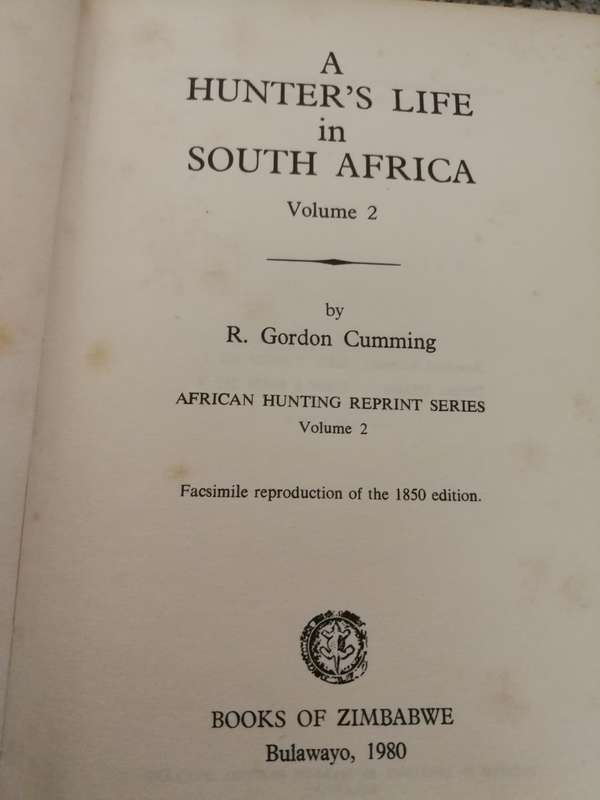 A HUNTER'S LIFE in SOUTH AFRICA R GORDON CUMMING Volume 2 ONLY Volume 11