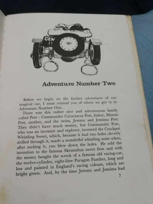 CHITTY CHITTY BANG BANG THE MAGICAL CAR ADVENTURE No. 2 IAN FLEMING Illustrations . J BURNINGHAM