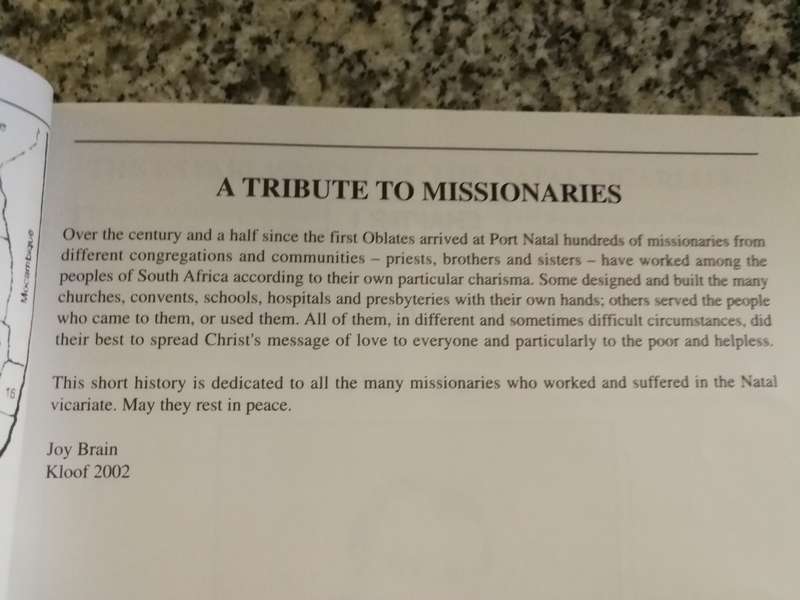 THE CATHOLIC CHURCH IN NATAL OVER 150 YEARS JOY BRAIN 2002  ( KwaZulu )