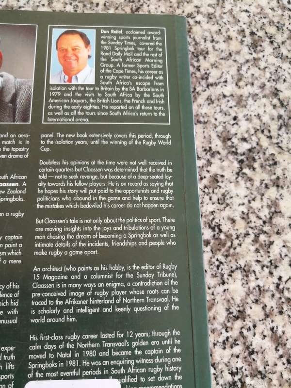 Signed WYNAND CLAASSEN More than just Rugby THE FINAL CHAPTER  with Dan Retief ( Springbok  )