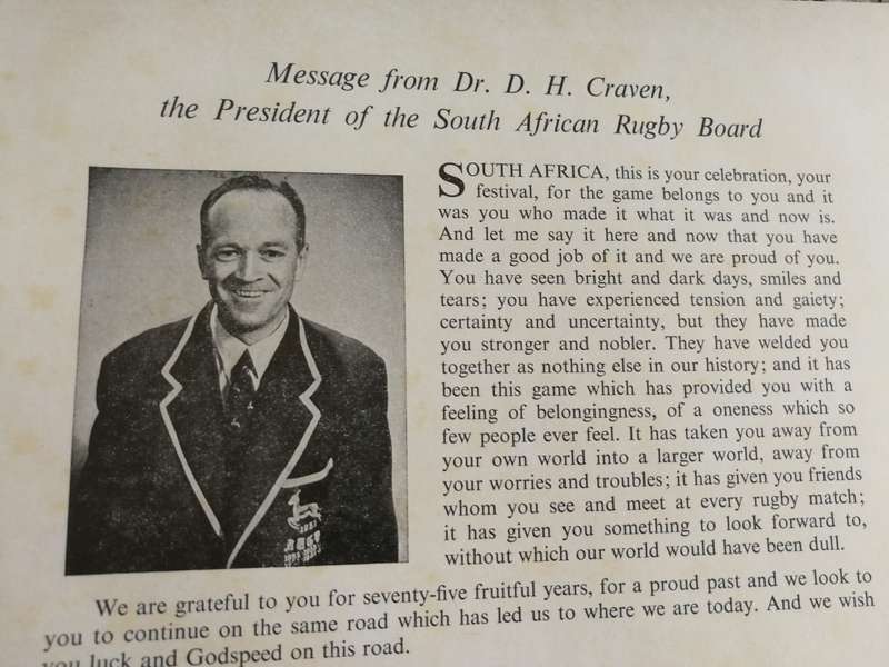 RUGBY IN SOUTH AFRICA publisher JOHNSTON & NEVILLE  on Behalf of S A Rugby Board 1964