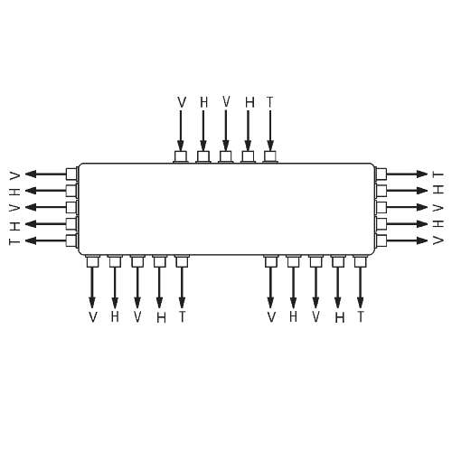Terra SDQ508 - 5 Wire Splitter 4 Way 4 Satellite 1 Terrestrial