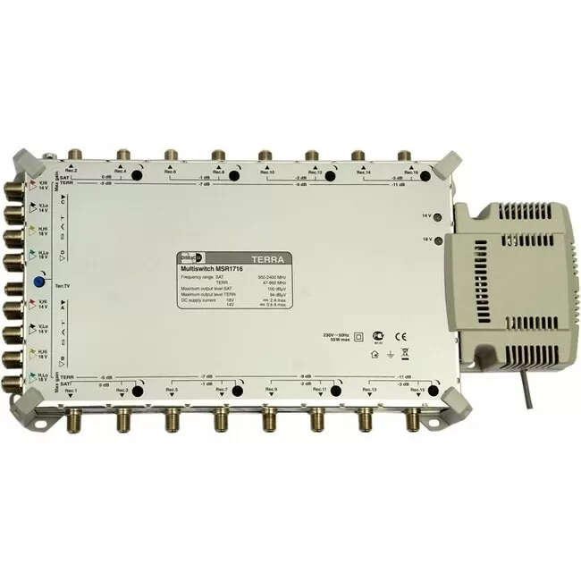 Terra MSR1716 - 17x16 outputs cable system, Radial multiswitch