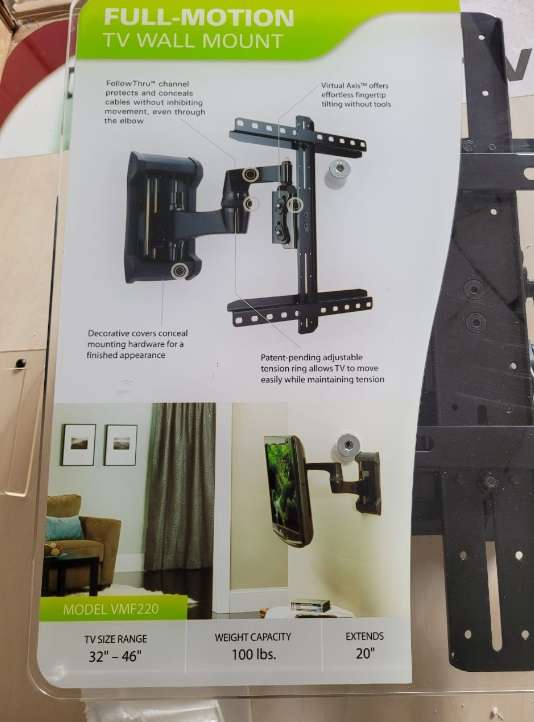 Sanus VMF220 Full-Motion Wall Mount for 32"  47" flat-panel TVs