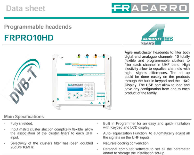 Fracarro FRPRO10HD - Programmable headend