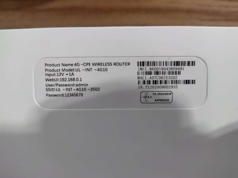 ULTRA-LINK 4G- CPE WIRELESS ROUTER