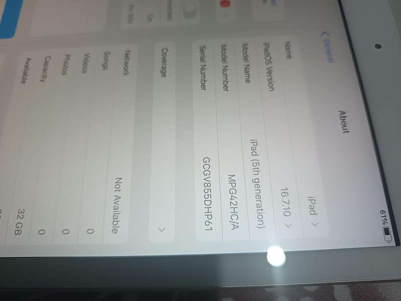 IPad 5th gen 32GB wifi clean condition