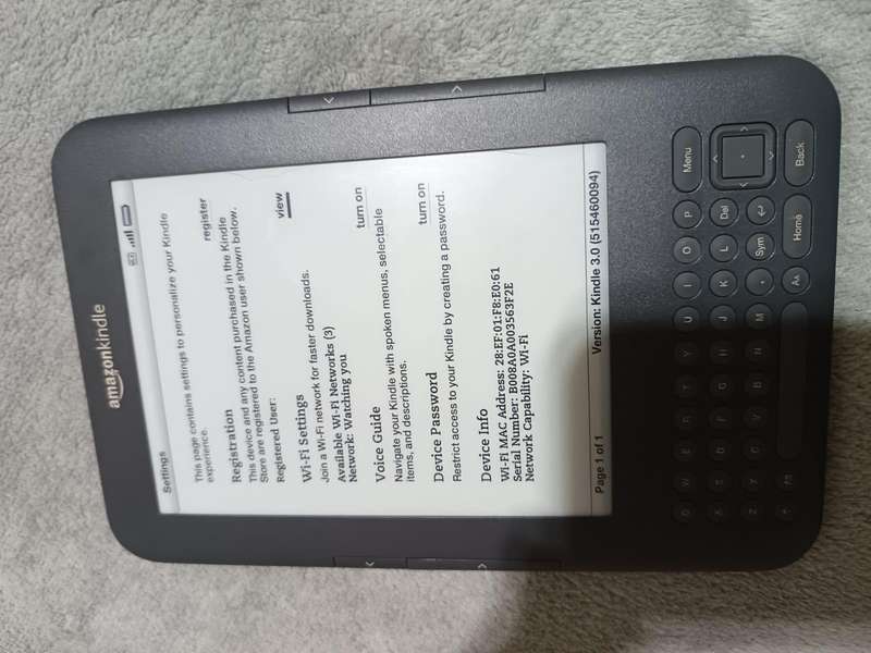 Amazon Kindle  3 model- B008A