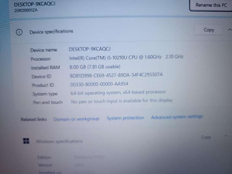 Lenovo ThinkPad E15 i5 10th generation - Laptop