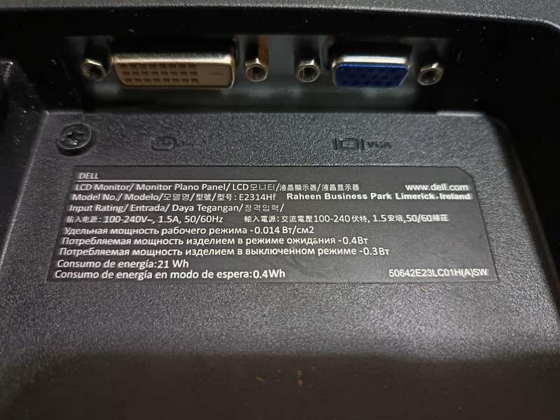 Dell E2314HF DISPLAY MONITOR 15.6 inch