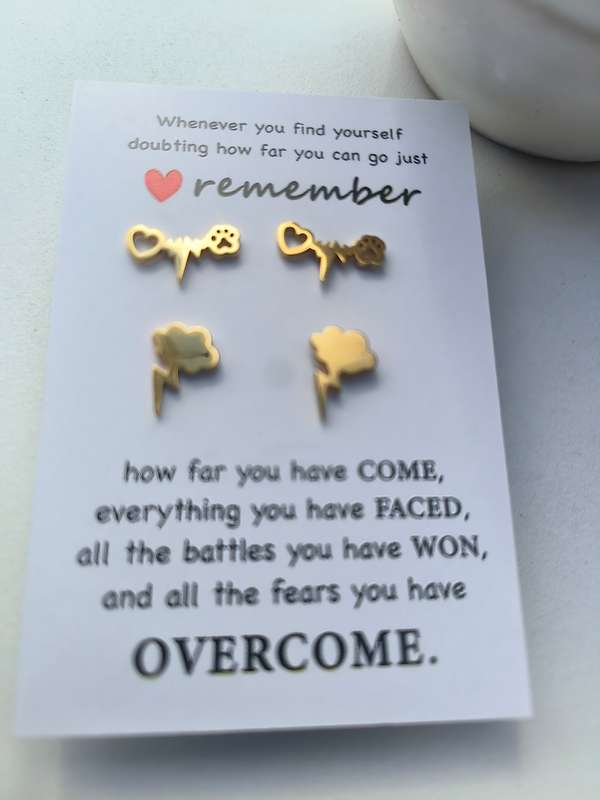 Set of 2 genuine stainless steel earrings - non-fading