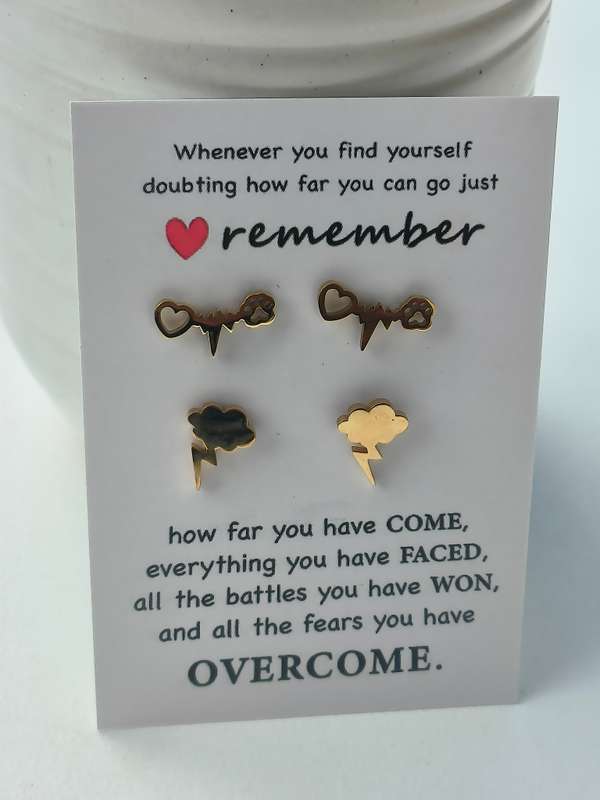 Set of 2 genuine stainless steel earrings - non-fading