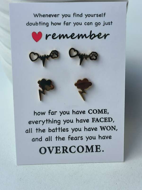 Set of 2 genuine stainless steel earrings - non-fading